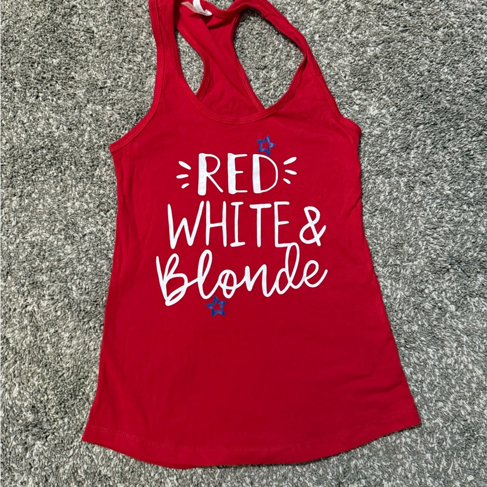 Next Level Apparel Red Graphic Women's Tank Top